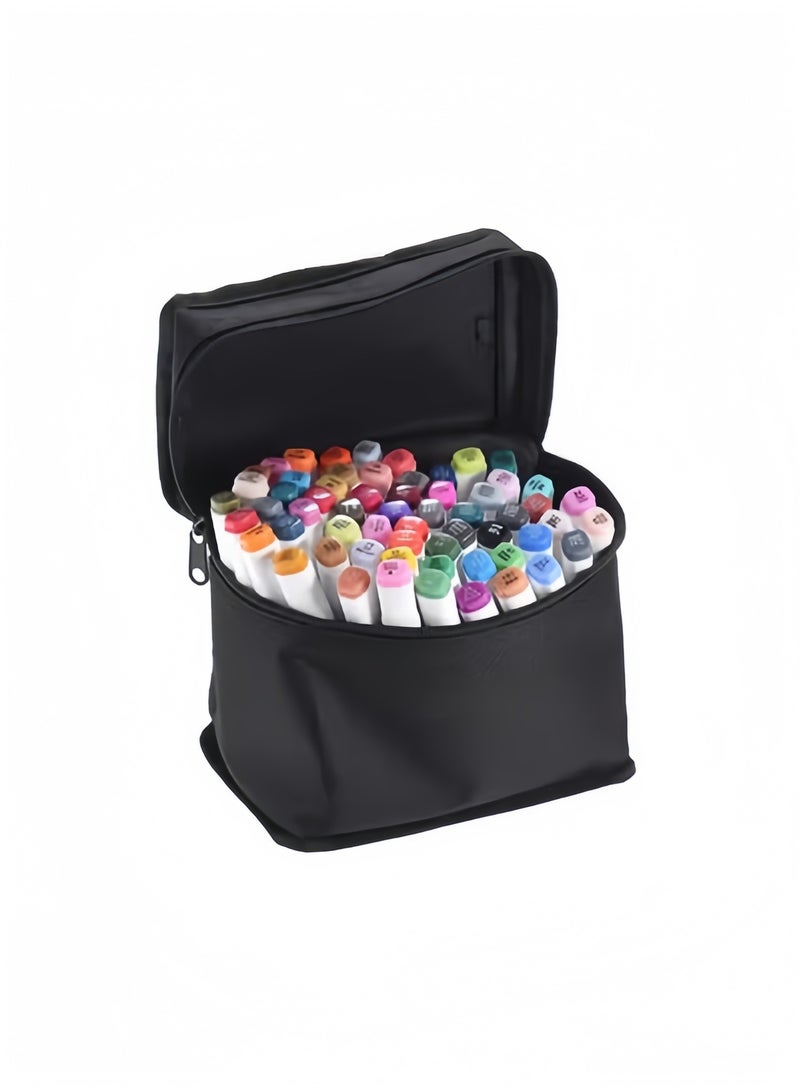 مجموعة أقلام ماركر ذات أطراف مزدوجة، 60 قطعة بألوان متعددة - Image 2